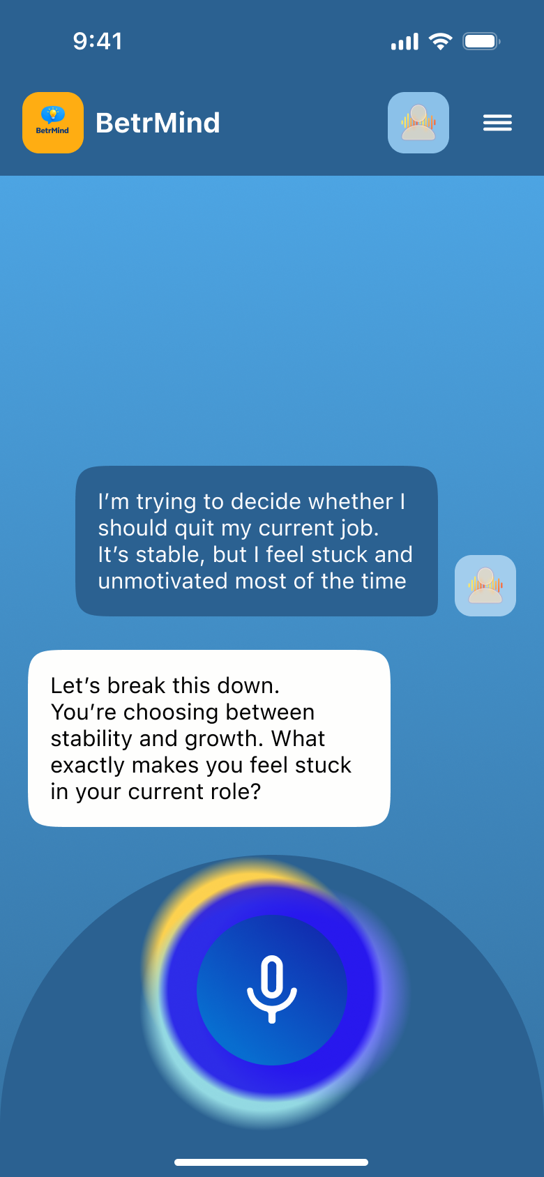 BetrMind app screenshot 2